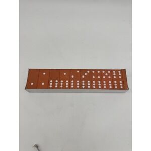 Orange Double Six Wooden Dominoes Sealed!